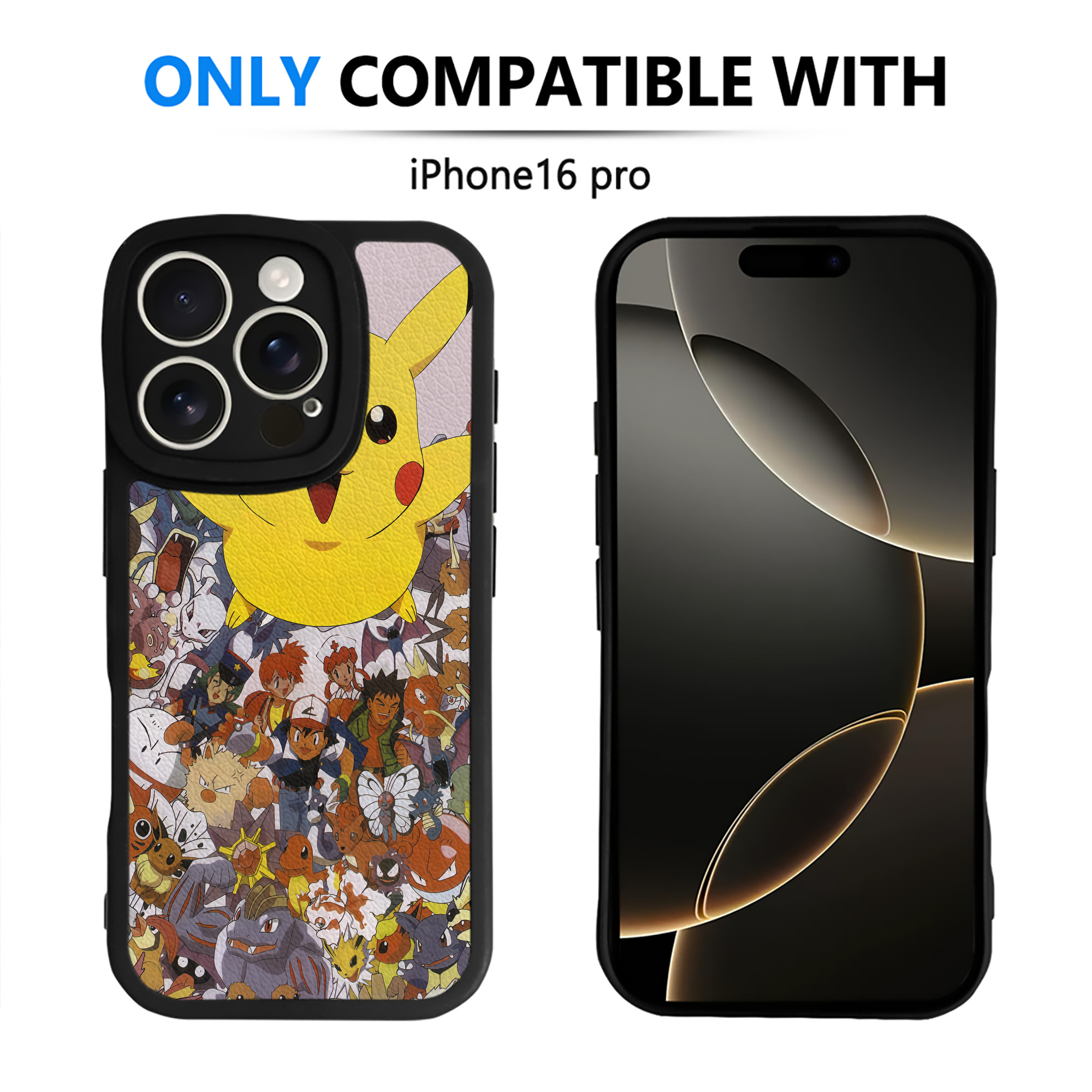 （画像用） ポケットモンスター Pokémon 【iPhone 16シリーズ対応】シリコンスマホケース（レザー調） 材質：シリコン